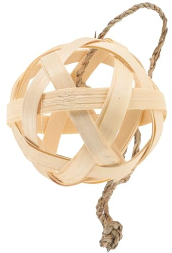 Toddmomy Futterball Kaninchen Aus Bambusgeflecht Hohler Spender Zum Aufhängen Spiel Und Futterkugel Für Hamster Meerschweinchen Kleintiere