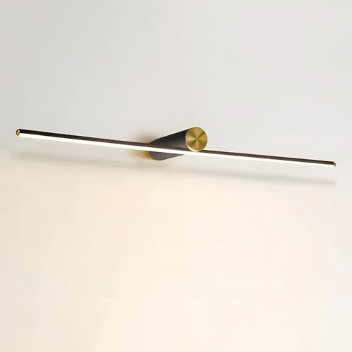 HLTYGWX Wandlampen, Wandlampen, LED-Schminktischlampe, lineare Badezimmerleuchte, Bildleuchte, Spiegelschranklampe, Streifen, Wandleuchte, Spiegelbeleuchtung (Schwarz-3000 K, 100 cm)