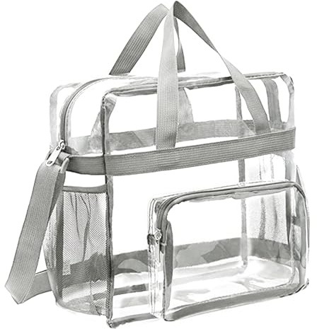 Generico Borsa tote trasparente da stadio, borsa tote trasparente approvata dallo stadio - Borsa | da spiaggia a tracolla per shopping, sport, viaggi
