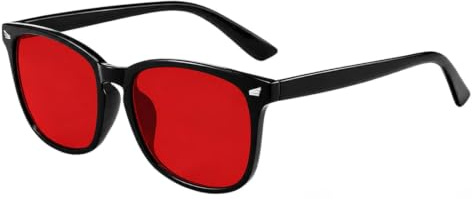 QhgPnt Blue Light Blocking Glasses with Red Lenses, Gaming Glasses for Extended Computer Work, Blue Light Filter Glasses with Red Tinted Lenses for Screen Light Blocking