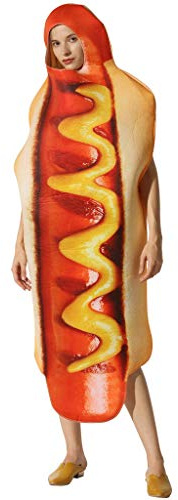 EraSpooky Unisex Essen Lebensmittel Hotdog Kostüm Faschingskostüme Einteiler Halloween Party Karneval Fastnacht Kleid für Erwachsene Herren Damen