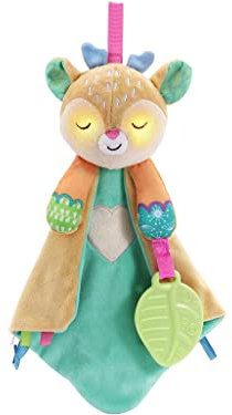 VTech-Baby Pradera La Cervatilla, Manta dudú para bebés +3 Meses, mantita con Peluche y chupetero, Incluye mordedor, estimulación táctil, relajación, Color marrón, versión ESP