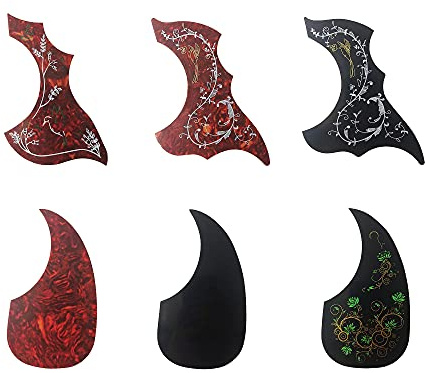 Pangmao 6PCS Universal Folk Acoustic Guitar Pick Guard Self-adhesive Pick Guard Sticker for Acoustic Guitar Parts