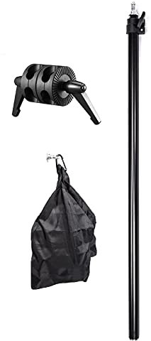 BOLLUMA Bras d'extension de Photographie 79-140cm avec Tête de Préhension Double et Sac de Sable, Bras de Flèche Trépied Bras en Alliage d'aluminium pour Support de Lumière, Boîte à Lumière
