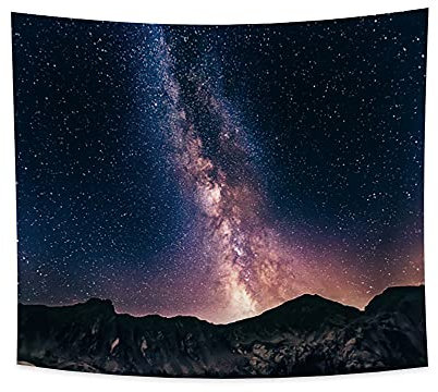 YONGFOTO 150x130cm Sternenklarer Himmel Wandteppich, Mysteriöse Nebel Sterne Galaxy Natur Nacht Landschaft Wandteppiche Universum Berge Wandbehang Tapisseriefür Wohnheim Schlafzimmer Büroeinrichtung
