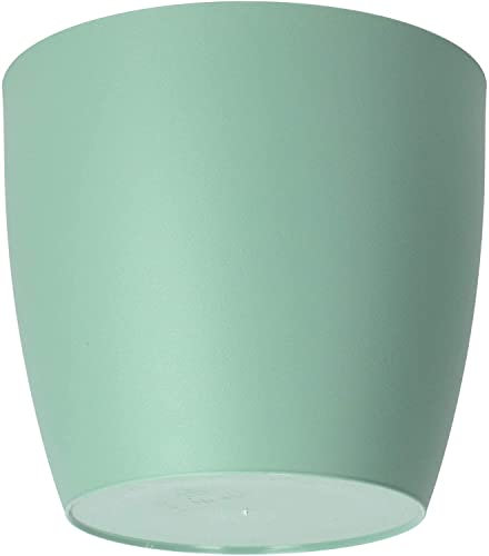 Waste Paper Basket Dust Bin Round Plastic Small Modern Style Home Office 6 colorus (Green Matt, 25 cm)