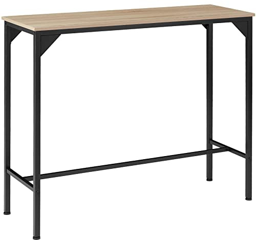 tectake® Mesa Comedor con Diseño Industrial Delgado, Pies Ajustables, Mesa Madera Comedor, Muebles de Cocina, Muebles de Salon - 120 x 40 x 100,5 cm Madera Industrial Clara, Roble Sonoma