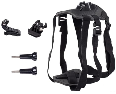 Dog Harness Mount for Gopro, Soft and Adjustable Dog Harness Vest with 2 Mouting Base Pet Chest and Back Fixation for Gopro Hero All Models, Suitable for Small Medium Large Dogs