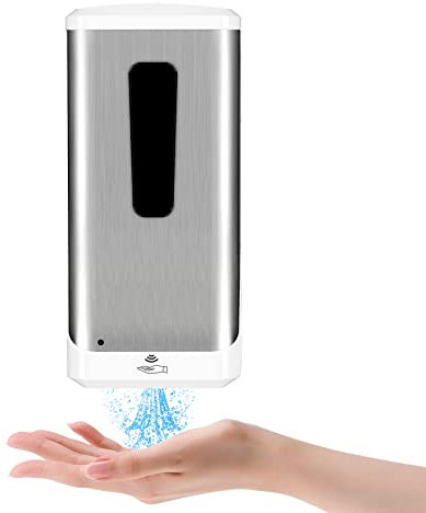 Automatischer Seifenspender, Jewaytec 1000ML Wandmontage Edelstahl Design Desinfektionsspender Sensor Auto Touchless Flüssigkeitsspender für Hotel, Büro, Haus, Restaurant, Silber