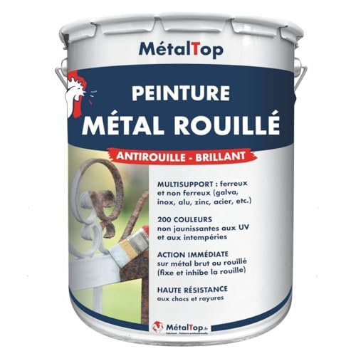 Metaltop - Peinture Metal Rouille - Vert olive - RAL 6003 - Pot 1 L