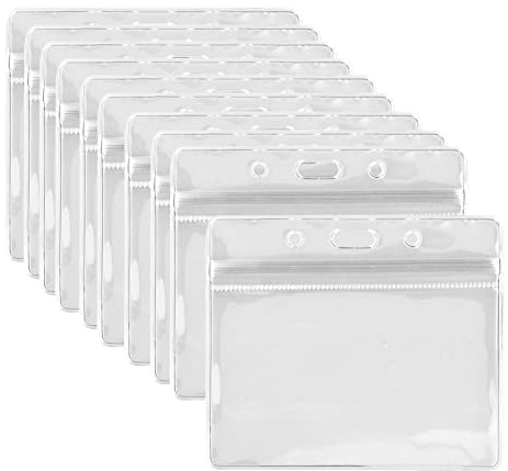 10 Piezas Tapa De La Tarjeta Soporte Para 2 Tarjetas, Transparente Oficina, Escuela, Tarjetas De Crédito, Tarjetas De Crédito, Licencias Y Pases Resistente Al Agua, Funda Tarjetas De Identificación