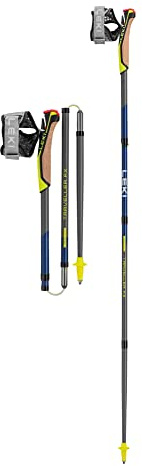 LEKI Traveller FX.One Carbon Poles, Silvergrey, Midnight Blue, 125 cm