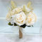 LESING Ramos de Boda de Novia, Ramo de Rosas Artificiales, Hecho a Mano, románticos, Ramos de Boda para Novia, Dama de Honor, con Flores (Ramo de Rosas Blancas)