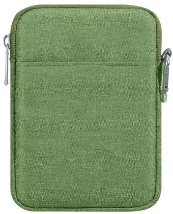 MoKo 6-7 Zoll Kindle Sleeve Tasche, schützende Nylonhülle kompatibel mit Kindle Colorsoft, Kindle Paperwhite 12. Gen 2024, Kindle 2024-2016, Fire 8/7, Kindle Oasis E-Reader, Grasgrün
