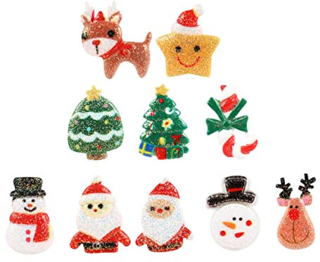KONTONTY 38 Stücke Weihnachten Thema Harz Dekoration Zubehör Handgemachte Diy Materialien Für Diy Weihnachtsdekoration Und Weihnachtsdekoration