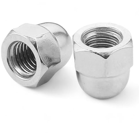 M10 Dome Nuts - 10mm Steel Hex Acorn Nut - Pack of 5