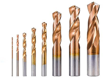 Brocas de Carburo de Tungsteno, broca helicoidal de 1,0-12mm, brocas de sierra de carburo sólido con revestimiento de TiCN for perforación metalúrgica dura T(12x40x70)