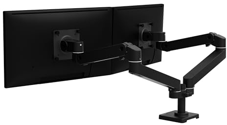 Ergotron Lx Pro Series 45-686-292 Supporti A Parete Per Tv 68,6 Cm [27] Scrivania Nero (dual Monitor Arm - For Screens Sized Up To 27 - Weight Capaci