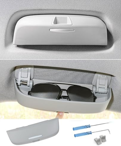 GAFAT Kompatibel mit VW Tiguan 3 / Passat B9 Variant 2024 2025 Sonnenbrillenhalter Brillenetui, Aufbewahrungsbox Ablagen Organizer, T1guan 3 Zubehör, Pasat B9 Zubehör (Grau)