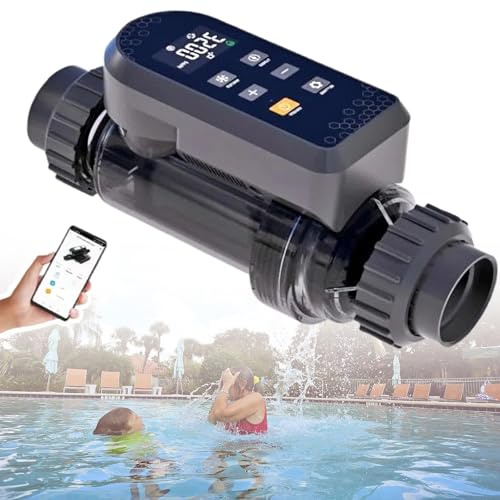 Wasd3Pods Chlorateur Au Sel, électrolyseur Au Sel pour Piscine 15-50 G, Générateur De Chlore Au Sel pour Piscine, Application Wi-FI, électrolyseur d'eau Salée,15g-WithApp