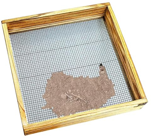 Setaccio per terreno, setaccio portatile da giardino, setaccio per compost, setaccio per ghiaia in legno massello, filtro per lo sporco per compost, setaccio a mano per rocce, muschio di torba