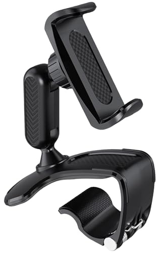 xruc Support Téléphone Voiture Rotatif 360° avec Pince Réglable, Socles de Téléphone Voiture pour Tableau de Bord, Rétroviseur, Pare-Soleil, Support Universel pour Smartphone 4 à 7 Pouces