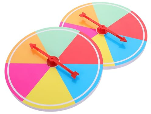 Veemoon Roues de Jeu Mathématiques 15 Cm Diamètre en Plastique Coloré Arc-en-Ciel, Flèches Tournantes de Probabilité, Jeu de Roue Fortune pour Fêtes, Écoles et Activités en Groupe, Lot