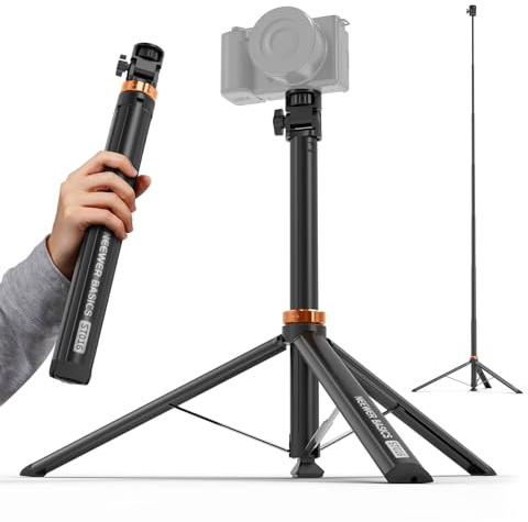 NEEWER Basics Soporte Luz Fotografía Light Stand, 81 Trípode Cámara Portátil Metal Extensible para Iluminación Continua, Tornillo 1/4 Compatible con Canon Nikon Sony DSLR Webcam Pocket 3, ST016