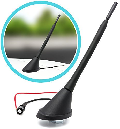 Raku 2 II - Antena para techo de coche con base y amplificador integrado