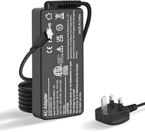SKYVAST 65W USB C Laptop Charger Compatible with Lenovo Thinkpad Chromebook Yoga