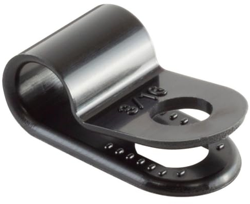 GTSE Black Nylon Plastic Cable Clamps, 3/16 Screw Mounts for Cable, Rope, Tube Management, 100 Pack