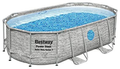 Bestway Power Steel Swim Vista Series - Piatto con Telaio in Acciaio, Colore: Marrone