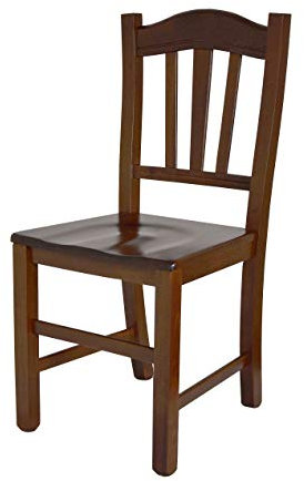 SISA srl, Sedie Sala Da Pranzo, Sedie Cucina Legno, Arredamento Casa, Modello Silvana, Colore Noce, 45x43x95 cm, Sedie Legno Massello, Made in Italy, MINIMO ORDINE 2 PEZZI