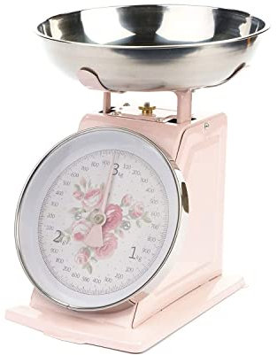 NUVOLE DI STOFFA Bilancia da cucina ANNETTE rosa con fiori 3kg H26 cm