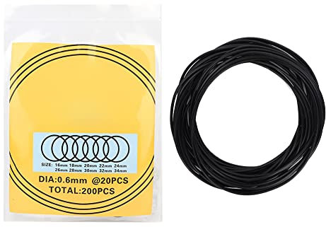 Anillo o para Reloj, Herramienta de Reparación a Prueba de Agua, 200 Uds., Accesorio de Repuesto para Junta de Reloj para Taller de Reparación de Relojes(Anillo impermeable de 0,6 mm)