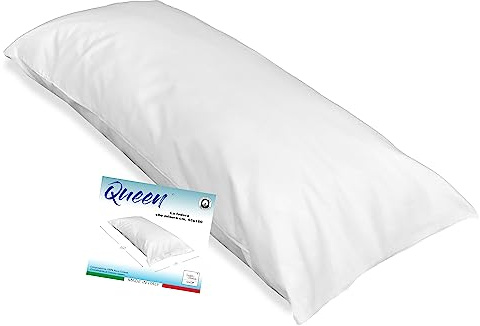 Tex family Federa Queen per Cuscino Letto Maxi Misura cm. 55 X 160 - Bianco