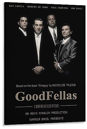 GoodFellas Klassisches Filmposter (12) Gemälde auf Leinwand, Wandkunst, Poster, Scroll Bild, Wanddekoration, Heimposter, 20 x 30 cm