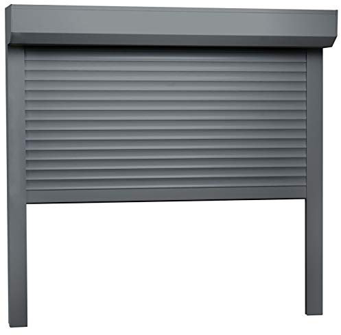 Gecheer Rollladen Sichtschutz Aluminium Gute Wärme- und Schalldämmung Rollladenpanzer Behang Rolladen Rolladenbehang Vorbaurollladen Vorbaurolladen Rollladenrollo 160 x 150 cm (B x H) Anthrazit