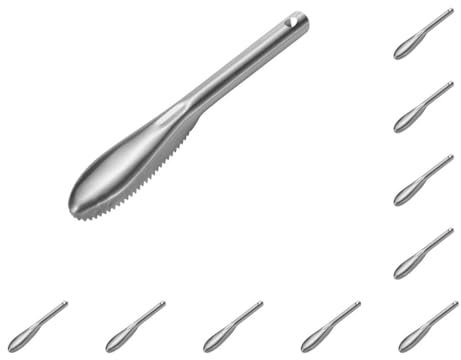10 Set Fish Scaler Stainless Steel Brush Scales Graters Household Supply Gadget Easily Use Scraper Removing Tools Scale Remover 430, Style 01