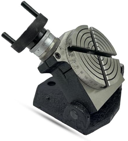 Assorts 4 (100 mm) Tilting Rotary Table for Milling Machines - Black Wrinkle Finish, 4-Slot Design, High Precision (36X1) Warm Ratio for Enhanced Milling Performance