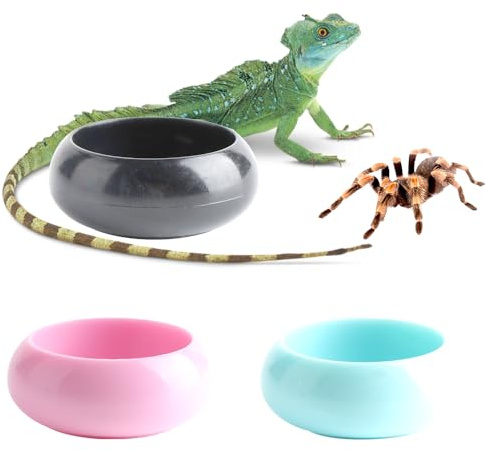 3 Pcs Worm Dish Reptile Food Bowl Tarantula Water Bowl for Spider Tarantula Gecko Lizard Small Reptile