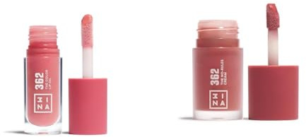 3INA MAKEUP - The Color Lip Oil + No-Rules Cream 362 - Rosa Lip Gloss mit Hyaluronsäure - 24h Feuchtigkeit Lip Balm + Liquid Blush für Augen Lippen Wangen - Rouge mit Süßmandelöl - Vegan -Cruelty Free