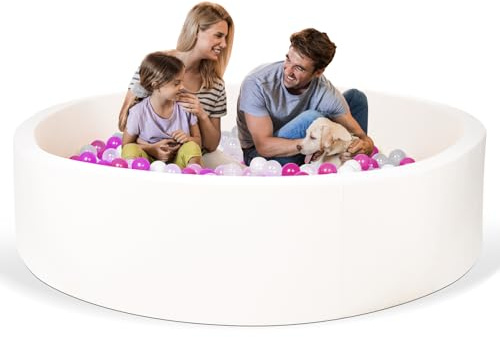 Foam Ball Pit for Kid, Kids Soft Ball Pit,Kiddie Balls PoolIdeal Gift Toys for Children, 47 Inch,(Off-White)