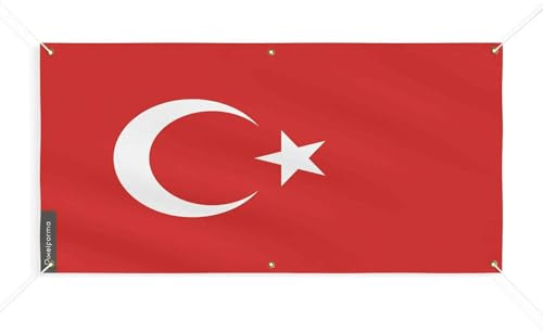 Pixelforma Bandiera della Turchia 6 occhielli in diverse dimensioni (M) 70 x 140 cm