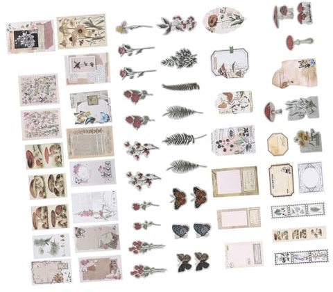 VILLCASE DIY Note Stickers Retro Clip Art Stickers Scrapbook Decorative Self-Adhesive Decals Craft for Journaling Planner
