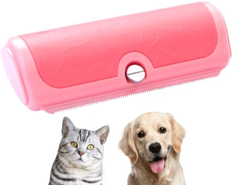 PetPog Cat Deshedding Brush for Short & Medium Coats, Pink | Replaceable stainless steel blade, cat-focused loose-hair control, short and medium coats, non-slip handle