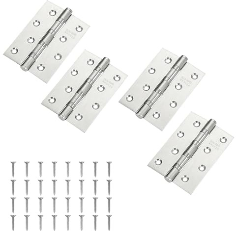 APKOL 4 PCS Cerniere per Legno Pesanti Acciaio Inox, Cerniere Inox in Acciaio Inossidabile 100x71x2 mm per Porte Interne, Ante Cucina e Mobili