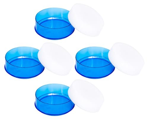 JOINPAYA Umidificatore per Dita in Plastica e Spugna Trasparente Blu Set da 4 Pezzi per Inumidire la Punta delle Dita per la Gestione e Conteggio del Denaro in Ambienti Finanziari e