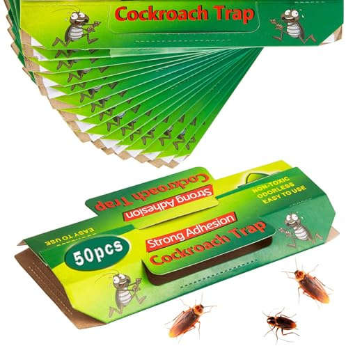 50 Pezzi Trappole Scarafaggi e Blatte Trappola per Scarafaggi Casa Trappole per Blatte Anti Scarafaggi da interno