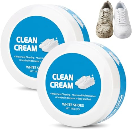 Sneaker Cleaner, 2026 Neu Weisse Schuhe Reinigungs Creme, Multifunktionale Reinigungs und Fleckentfernungscreme mit Wischschwamm, Mehrzweck-Reinigungscreme, Sneaker Reiniger Weiß für Sneaker (2PC)